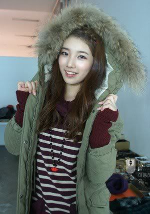 Bae Su Ji (Suzy). Once Suzy was in the dorm, she changed into her PJ's and 