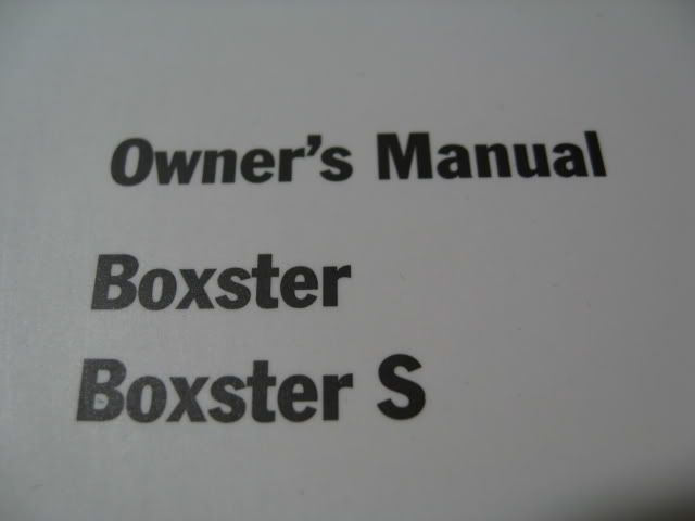 porsche boxster owners manual