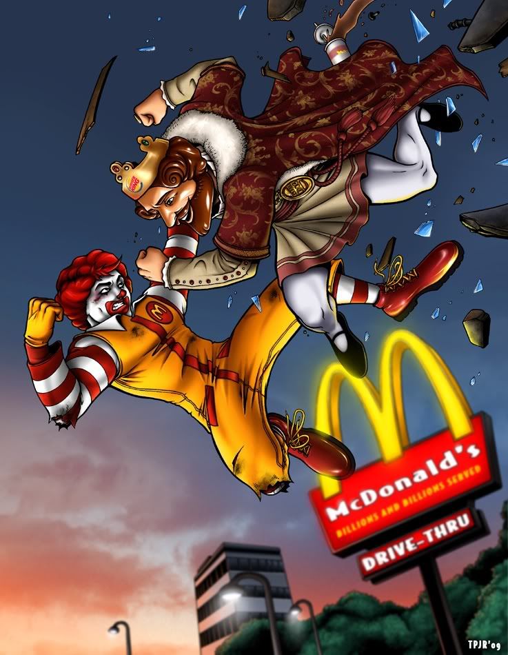 [Image: Burger_King_vs_Ronald_McDonald_by_T.jpg]