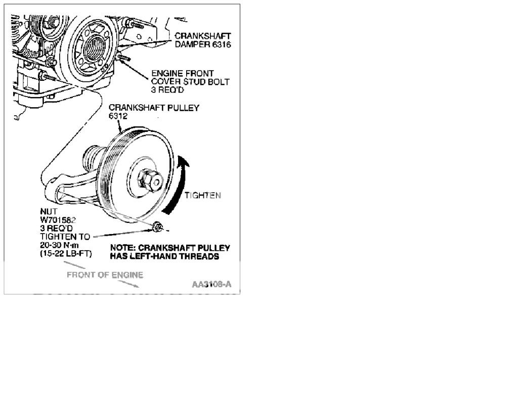 2000 Ford taurus crankshaft pulley removal #2