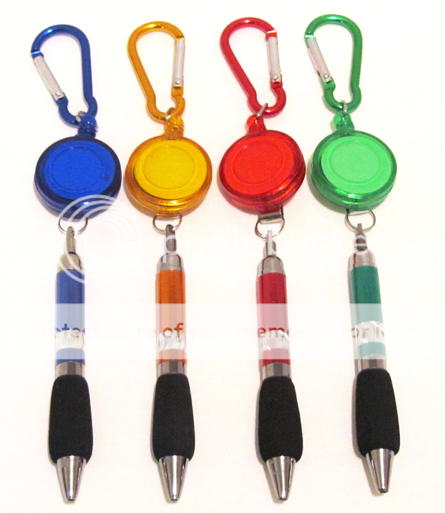 New 12 Retractable Badge Reel Ballpoint Pen Belt Clip Key Chain Wholesale