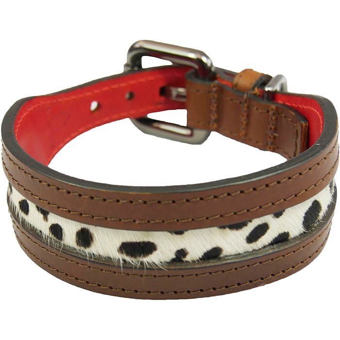 leather leopard print dog collar